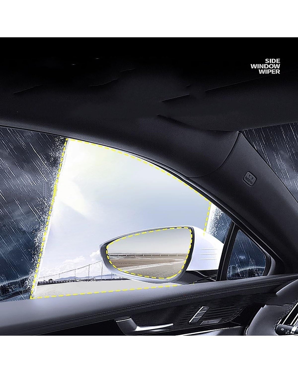 Escobilla limpiaparabrisas Para Tanque 300/400 Limpiaparabrisas Ventana Lateral Coche Vidrio Anti-lluvia Y Niebla Raspador Doble Con Tira Goma
