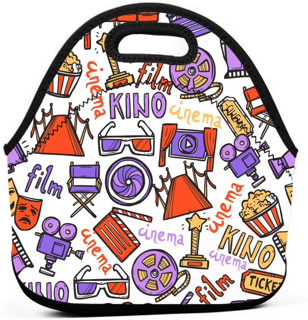 DJUQBWKP Cinema Portable Lunch Bags,Reusable Picnic Bag