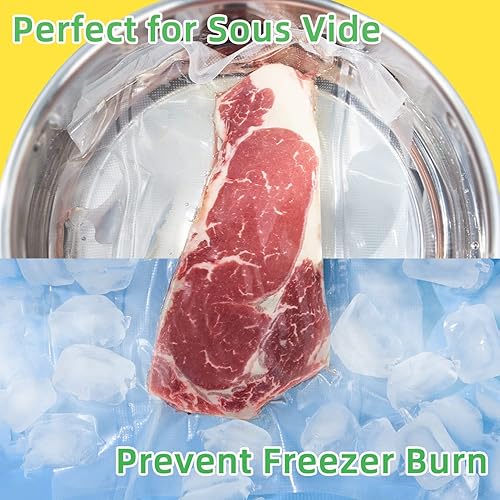 Miniatura 6 de Bolsas selladoras al vacío de 6 x 10 pulgadas 100 unidades precortadas resistentes sin BPA de grado comercial para almacenamiento al vacío y al