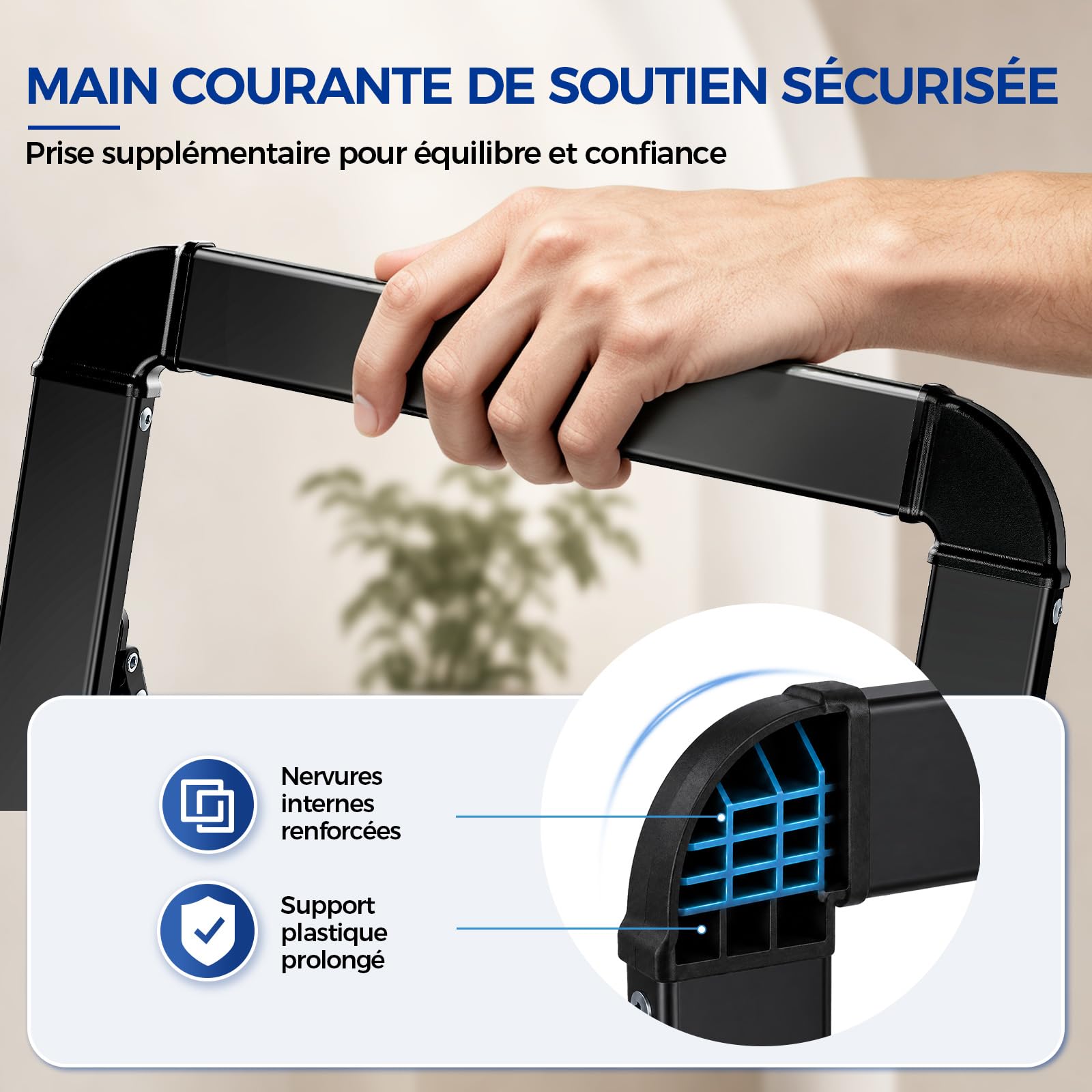 Urackify Échelle pliable à 5 marches en aluminium - Légère et peu