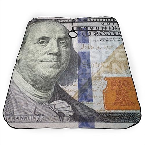 Miniatura 4 de Delantal de corte de pelo de billetes de 100 dólares, capa de poliéster con hebilla ajustable para adultos