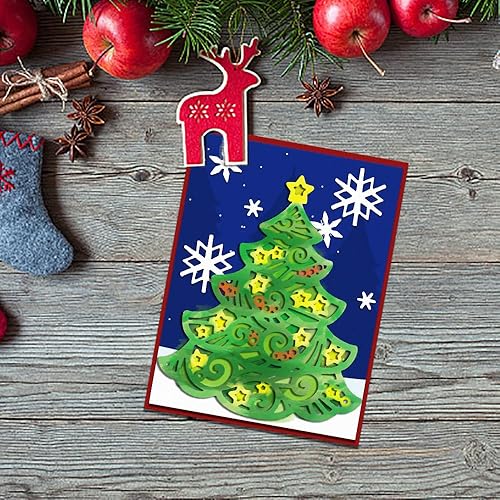 Miniatura 5 de Troqueles de muñecos de nieve y árboles de Navidad para hacer tarjetas, juegos de troqueles de nieve de corte para vacaciones de invierno, troqueles