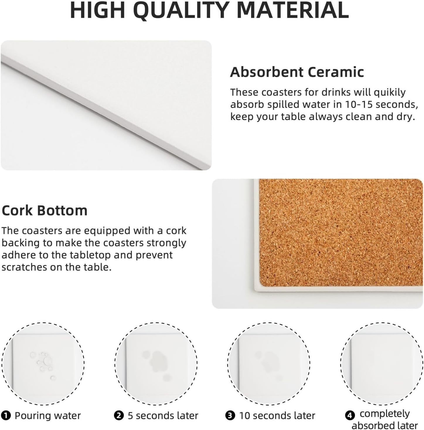 ドリンクコースター6枚セット セラミックコースター ホルダー付き アフリカツリー ラウンドコースター ドリンク用 卓上保護 カップマ