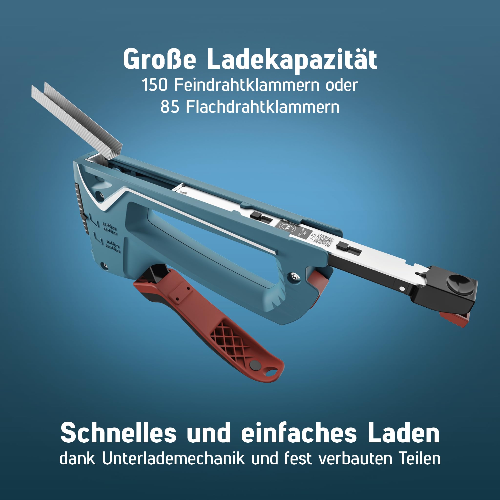 NOVUS TOOLS Handtacker J-25 Set mit 1800 Klammern │ Kleiner 2-in-1 Metall-Tacker für Holz mit Softgrip-Hebel und Unterlademechanik │ Für Feindraht- und Flachdrahtklammern von 4 bis 10 mm