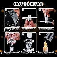 Vista 6 de 16 piezas de 8 brazos de candelabros de acrílico para centros de mesa, portavelas transparentes con pantalla para decoración de mesa, centro de mesa