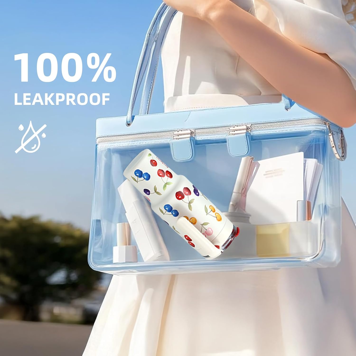 40 oz Tumbler with Handle and Straw, Reusable Vacuum Insulated Tumbler for Women Girls, BPA Free Stainless Steel Travel Mug Cup, Keeps Cold for Hours, Car Cup Holder Friendly (White) - Image 8