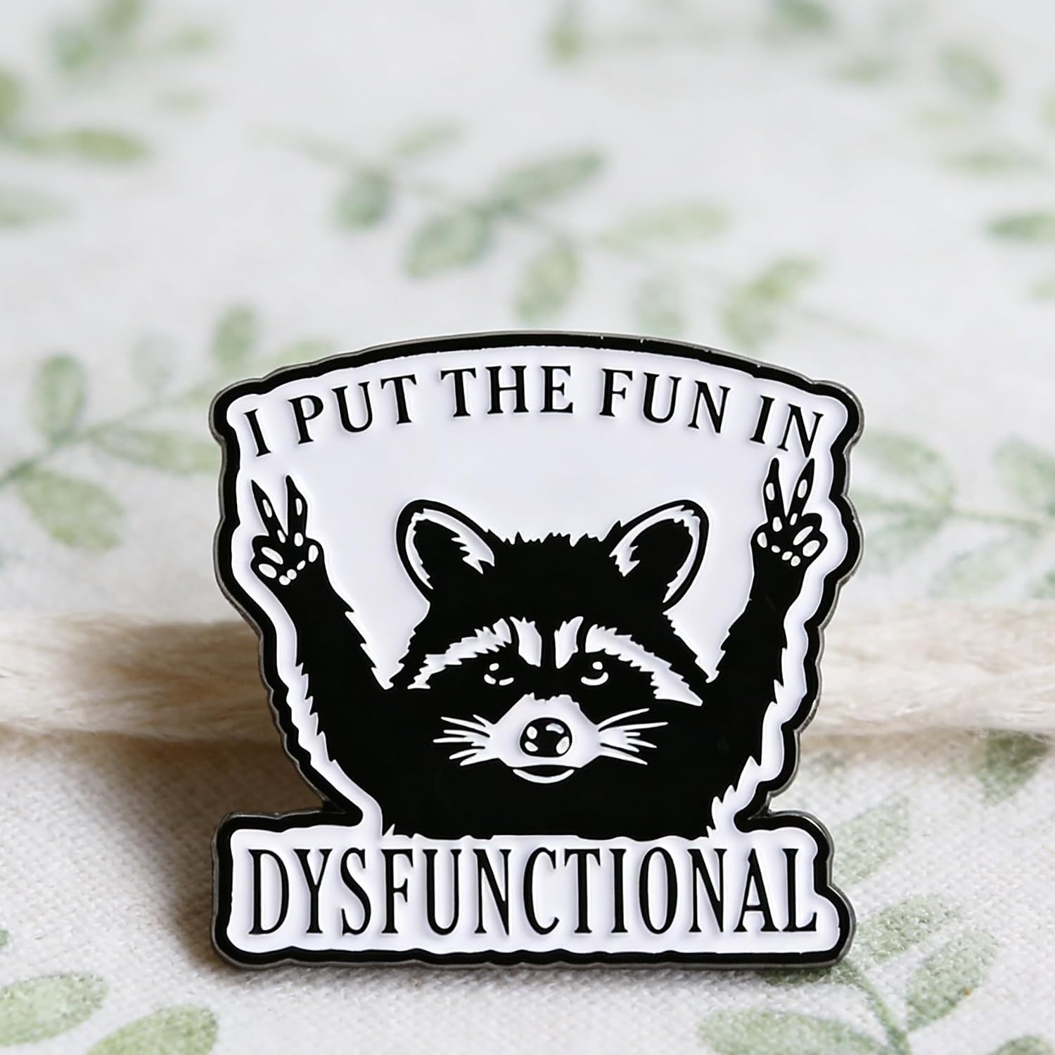 1pc Enamel Pin Brooch, Peace Sign Humor Animal Shaped Lapel Badge, Clothing Accessories, Idea Gift For Friend