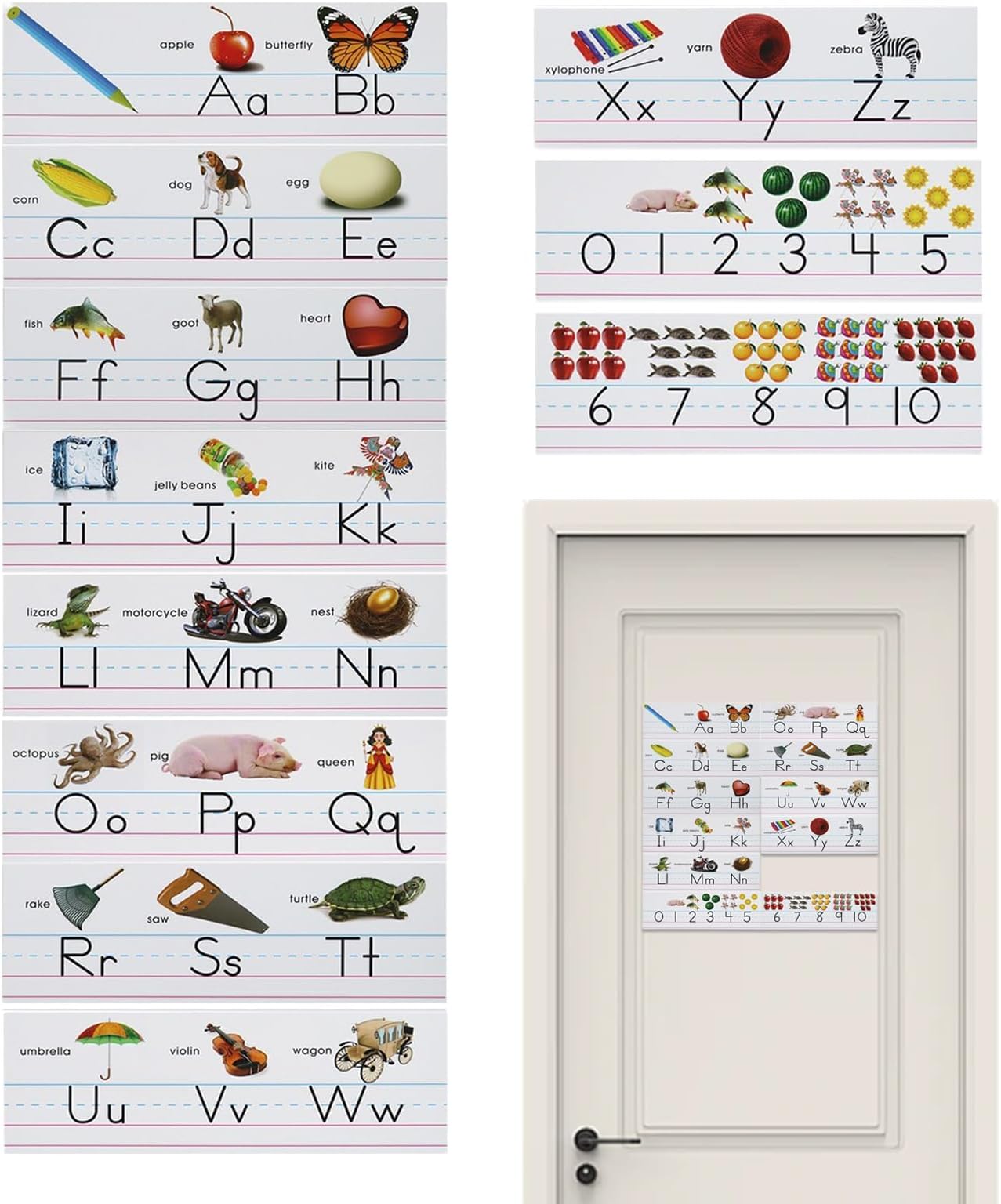 Alphabet Bulletin Board Set - Alphabet Number Line Board Wall Decorations,Educational Decorations Learning Poster Homeschool Supplies for Daycare Center Boys Girls Children Kindergarten Activity Area