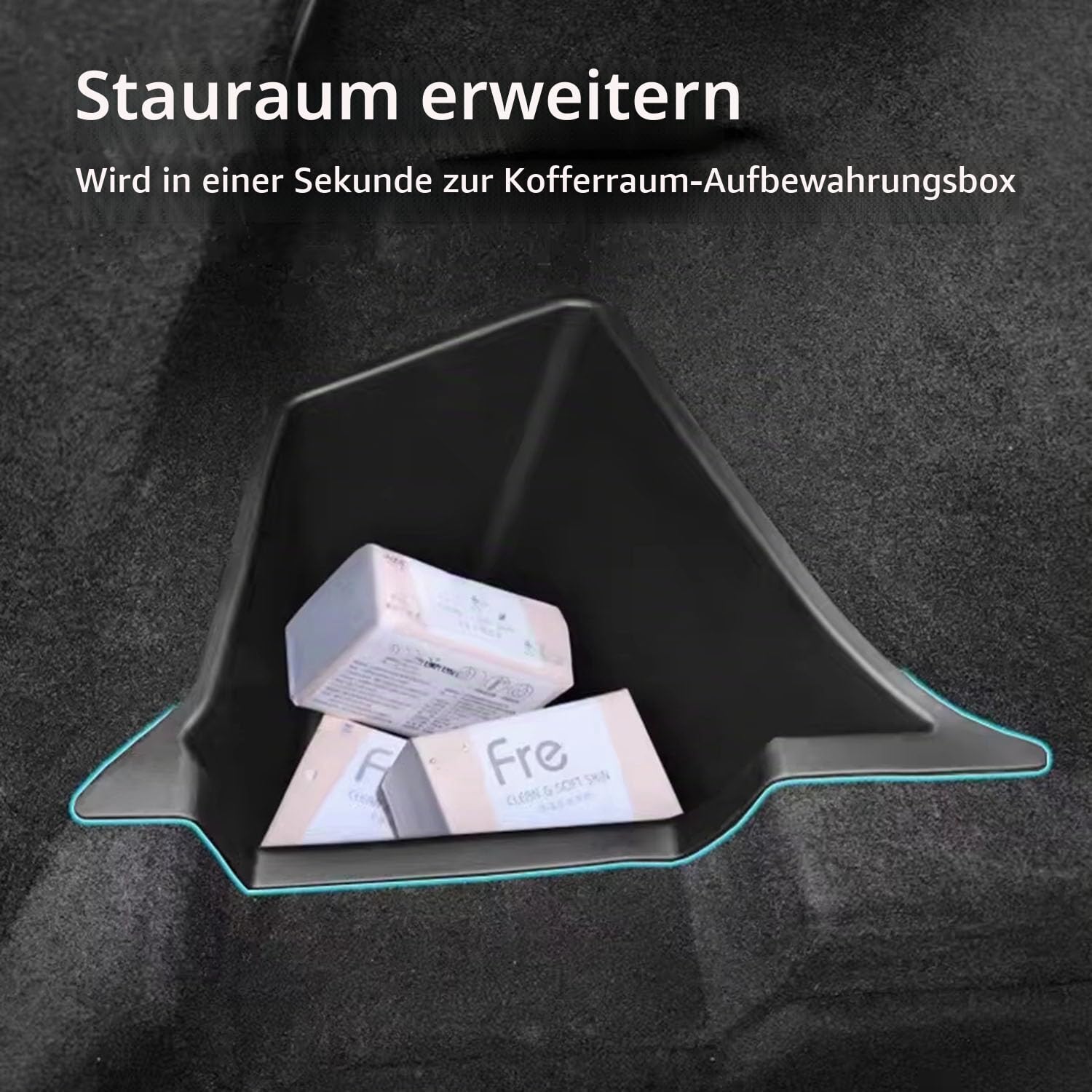 Auto-Aufbewahrungsbox für Tesla Model Y Juniper 2025 2026 Kofferraumseite Links rechts, Aufräumen, Paket, Beflockung, Mattenabdeckung, Organizer,A Set 4PCS