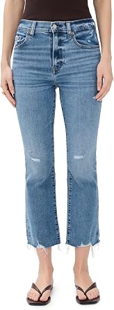 Daze Womens Shy Girl High-Rise Crop Flare in New Light
