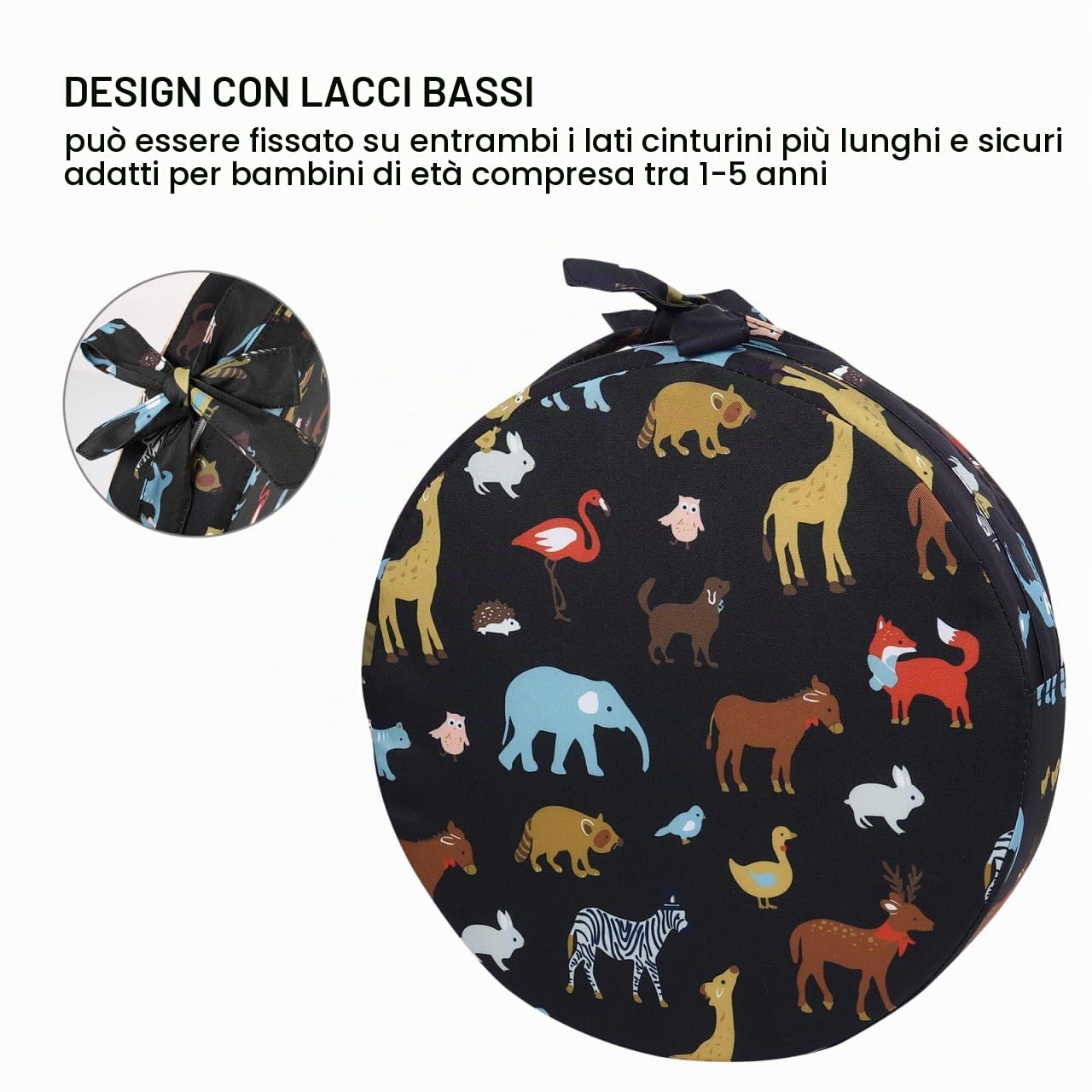 Toddmomy Alzasedia Bambini Rotondo Cuscino Rialzato Per Sedia Da Pranzo Con Imbottitura in Spugna Alta Densità Antiscivolo Facile Da Pulire Per Seggioloni Bambini 12.6X12.6X3.1 Pollici