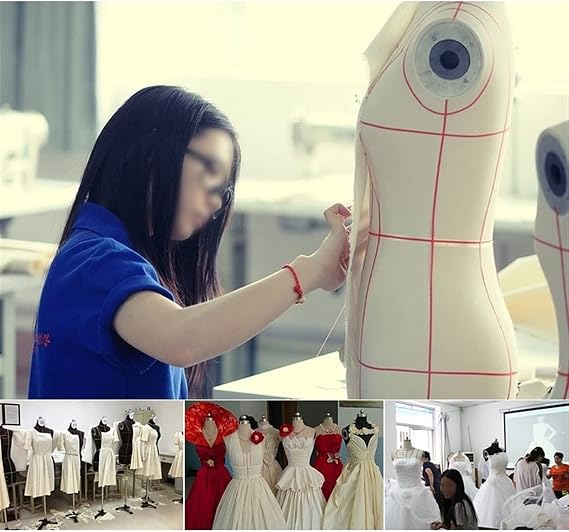 Female Sewing Mannequin On Wheels for Sewing Clothes, Plus Size Mannequin Torso Body with Stand, Adjustable Woman Dress Form Tailor Dressmakers Dummy Beautiful Scenery,White-XX