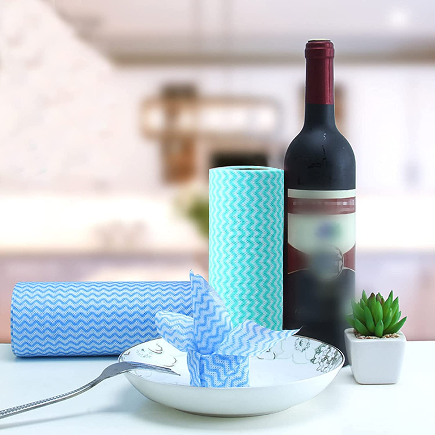 STARDOM MART Kitchen Roll Kitchen Tissue roll Cleaning Wipes Washable & Reusable Quick Dry (Pack of 2) 3