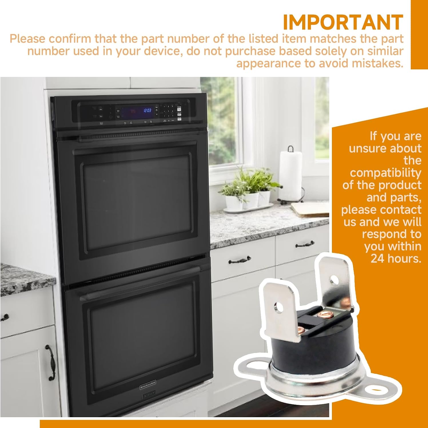 WP8304452 Thermal Fuse Compatible with Whirlpool Kitchen-Aid Series Ovens and Ranges Replace WP8304452 8304452