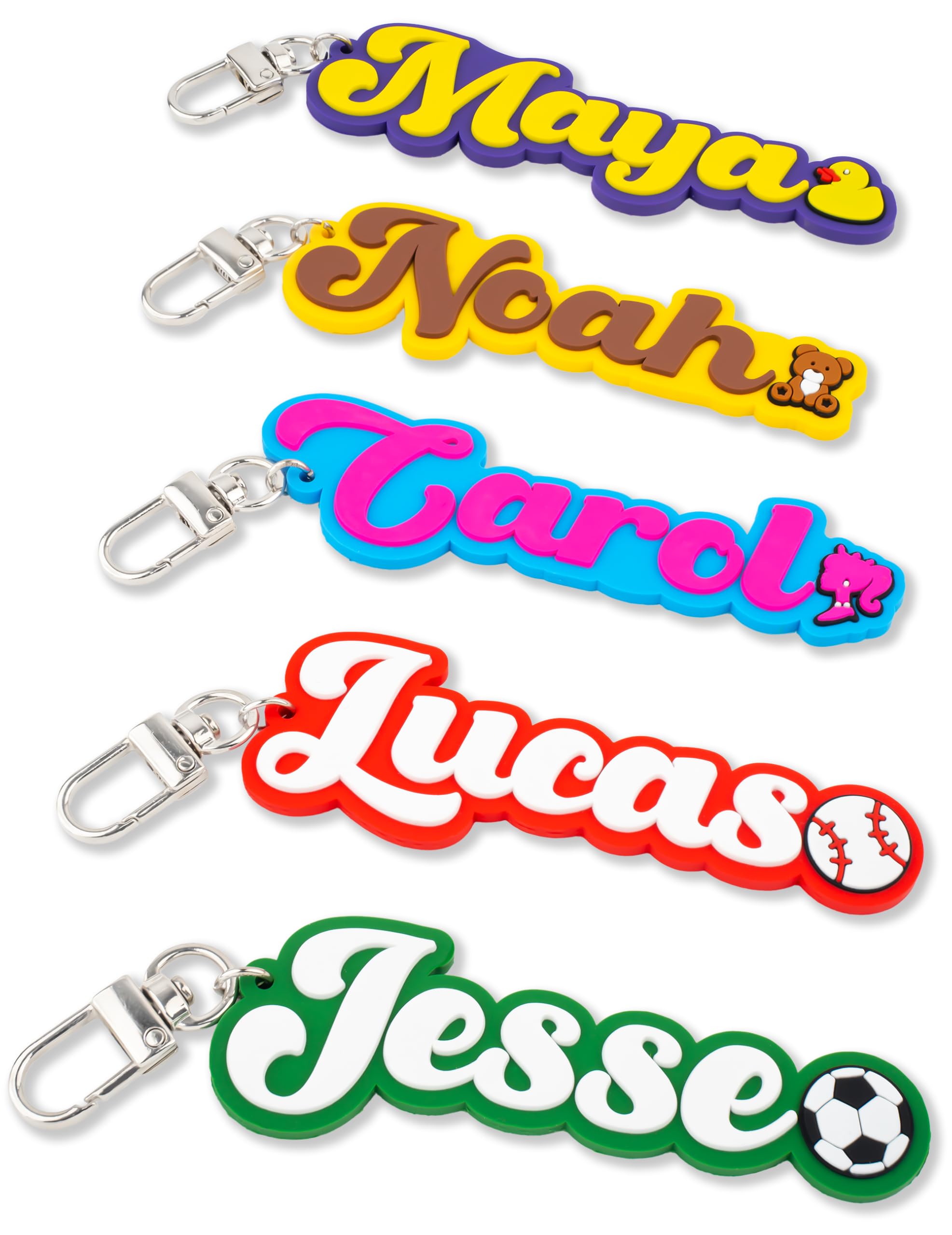 SODWINCO Custom Name Keychain, Luggage Tag, Name Tags, Suitcases, PVC Personalized Name Tags, Bag Tags, Water Bottle Tag