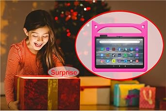 Fire 7 Tablet Case for Kids(12th Generation, 2022 Release), Lightweight Shockproof Kid-Friendly Cover with Handle & Kickstand.Not Compatible with TCL Onn 7in Tablets Tablet(Pink)