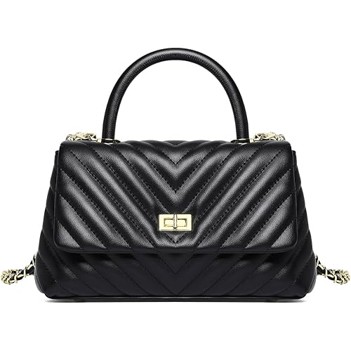 ER.Roulour Quilted Crossbody Bags for Women, Trendy Roomy Shoulder Handbags with Flap Gold Hardware Chain Purses Shoulder Bag