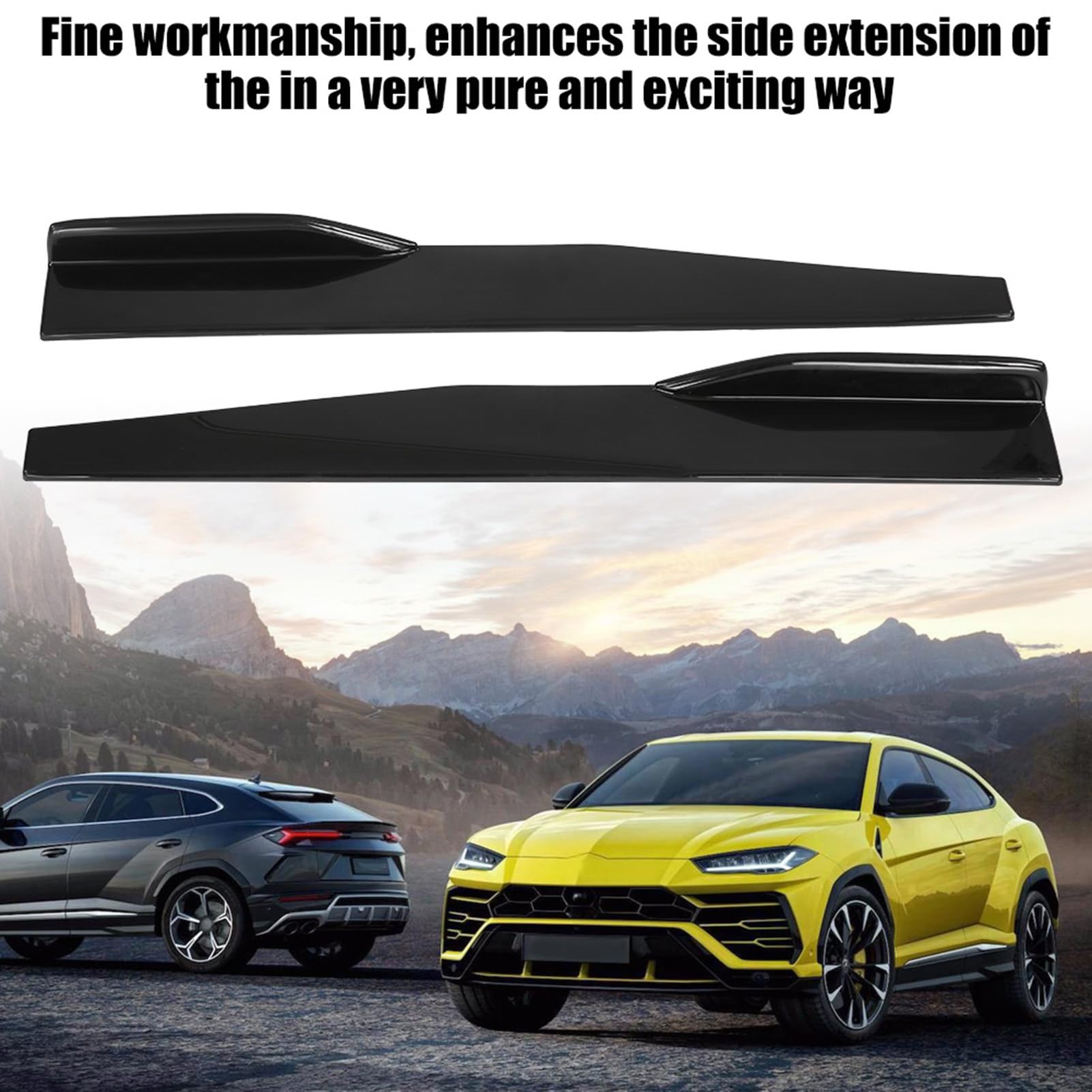 Znakomite Rzemiosło Universal Car Boczna Spódnica Okładka Wykończona Rocker Winglet Wings Anti-Scratch Dolne Boczne Spódnice Podzielone Dyfuzor do Ochrony Projektowania z Projektowaniem z
