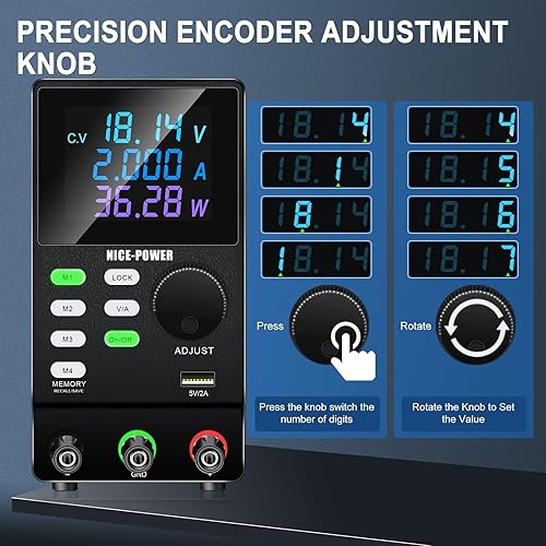 Miniatura 4 de NICE-POWER Fuente de alimentación de CC variable, 200V 1A de alto voltaje programable ajustable regulado banco de laboratorio fuente de alimentación