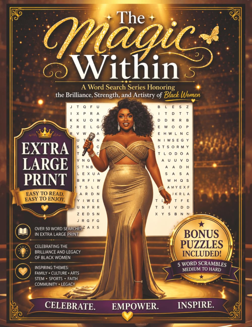 The Magic Within: Extra Large Print Word Searches Celebrating the History, Brilliance, Strength, and Artistry of Black Women | All Directions Brain ... (Extra Large Print Word Search Puzzle Books)