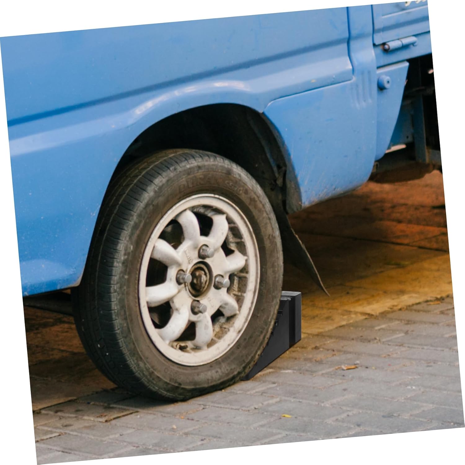 Tire Wheel Chock Portable Non Slip Vehicle Stopper for Trucks Cars Trailers and Rvs Compact Design for Safe Parking Slopes Sturdy and Durable Construction
