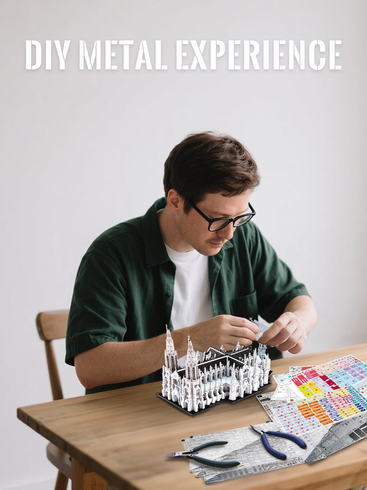 Piececool Puzzle 3D Metal Maquette, Lieux D'intérêt Architectural Maquettes à Construire, Maquettes et Modélisme, Cadeau d'anniversaire pour Adultes Et Adolescents (Saint Patrick's Cathedral)