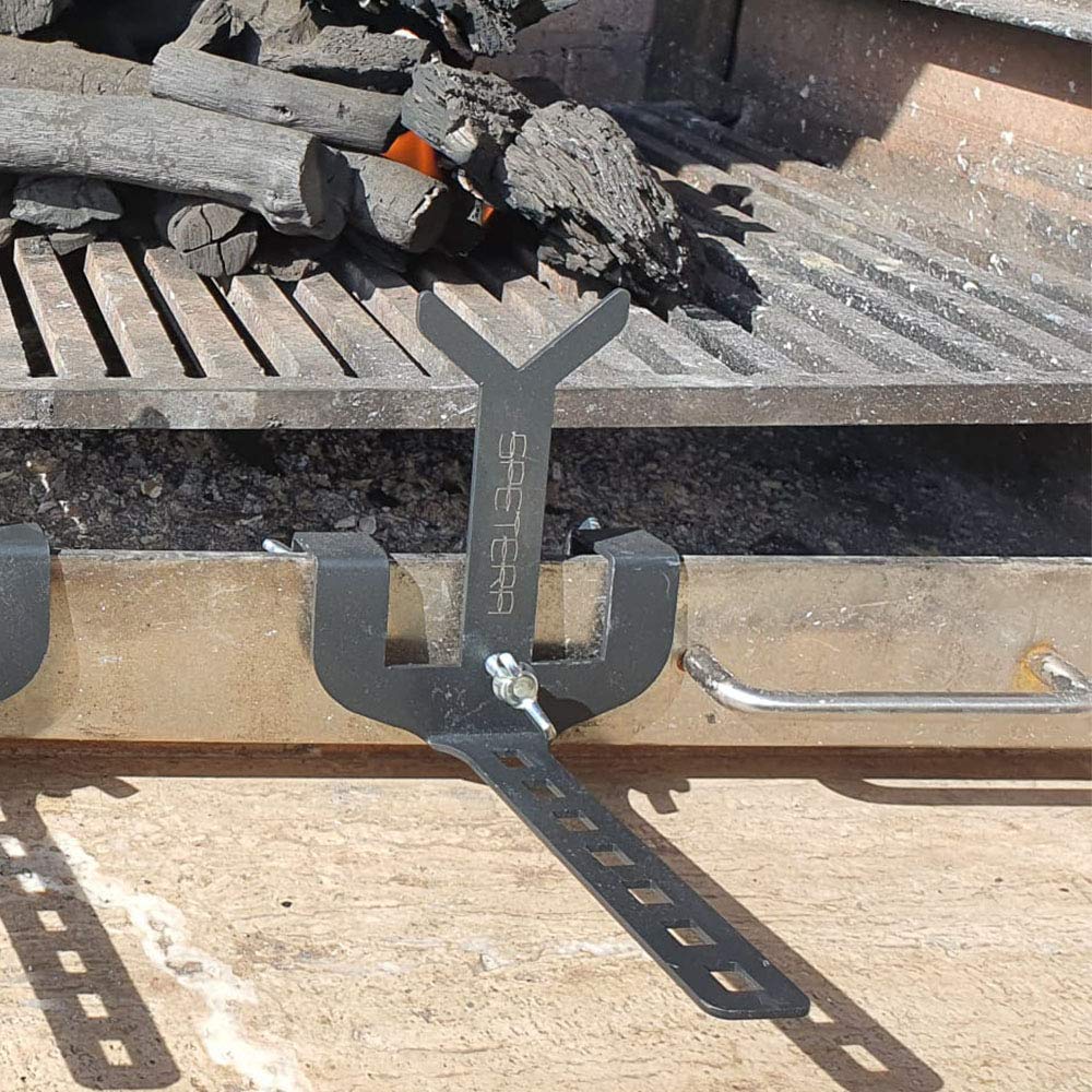 Soporte para adaptar a Barbacoa Espeto Acero Inoxidable 50cm para Asar Pescados (espetos sardinas, lubina, Dorada) y Carnes espetadas