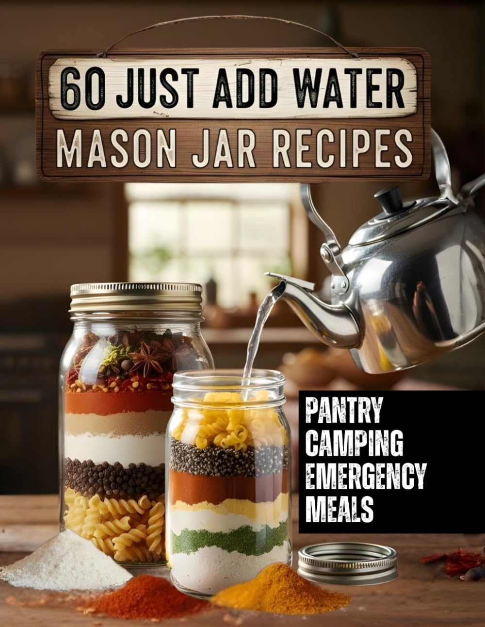 60 Just Add Water Mason Jar Meals: Easy Homestead Pantry Recipes for Camping, Emergency Food Prep, and Long-Term Storage (Prepper & Survival Meals Guide)