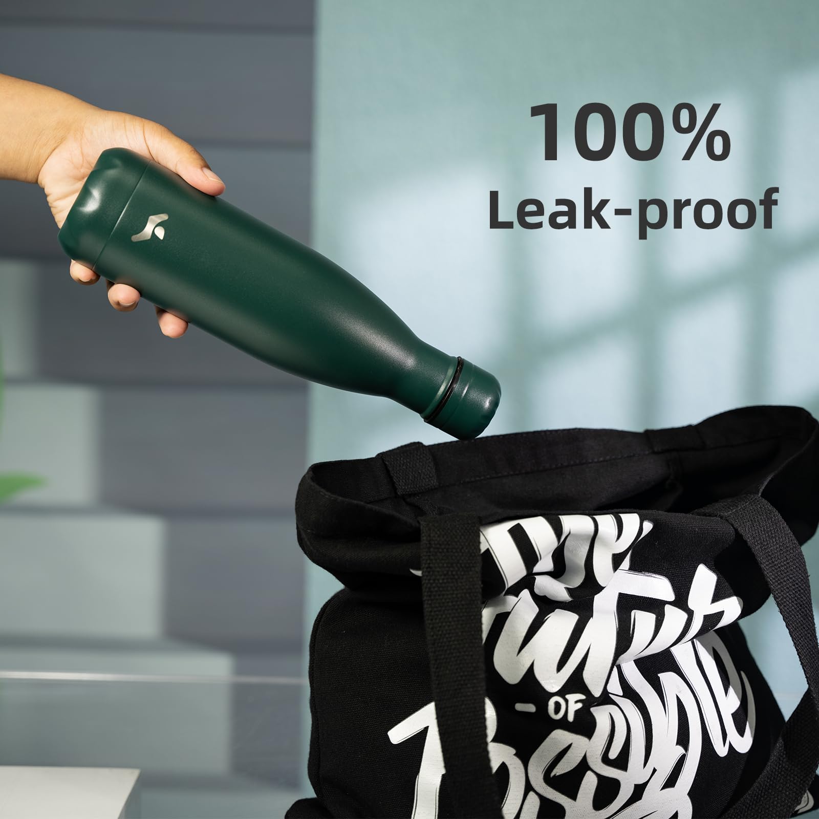 Konokyo Izolowane butelki na wodę, 750 ml podwójna ścianka ze stali nierdzewnej próżniowa metalowa piersiówka na podróże sportowe, zieleń wojskowa