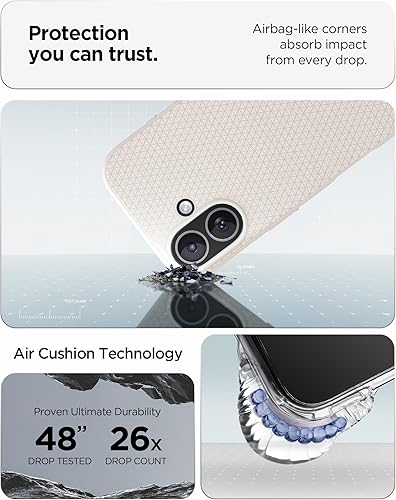 Vista 286 de Spigen Liquid Air - Funda diseñada para iPhone 13 Pro Max (2021), color negro mate