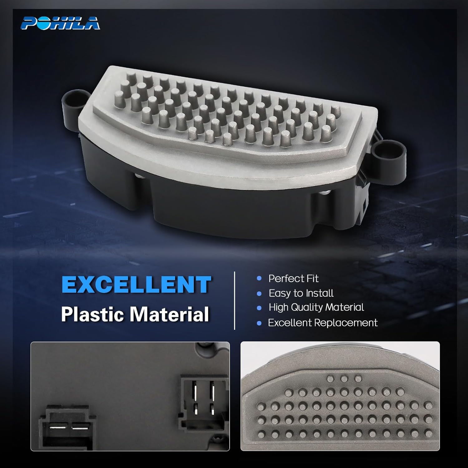 HVAC Blower Motor Resistor Replacement for Audi A3 Q3 RS3 S3 TT RS TTS Quattro VW GTI Golf e-Golf Atlas Cross Sport, Replaces# RU950 5Q0907521A 5Q0907521C 5Q0907521D 5WA907521 033086179094