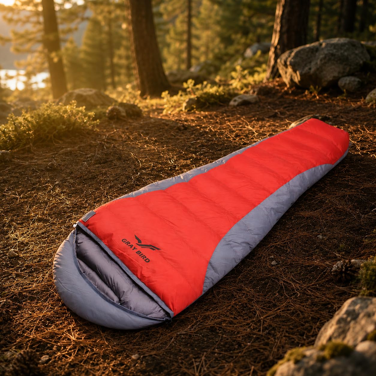 Amagogo Outdoor Isolante Biancheria Sacco a Pelo Materassino Imbottito Zaino Chiusura Nylon Poliestere d'Anatra Adatto per Tende Gite Weekend All'aperto