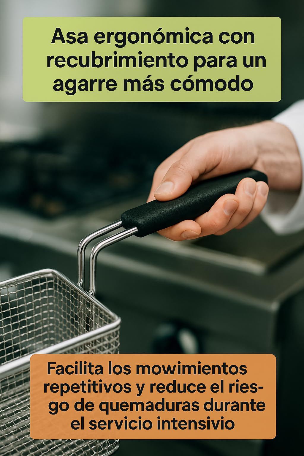 CubetasGastronorm ® cesta freidora 160x330x120 mm acero cromado recambio compatible con Zanussi modelos HFR 410 412 HFR 810 para freidora gas cocina profesional bar restaurante y hoteleria extra
