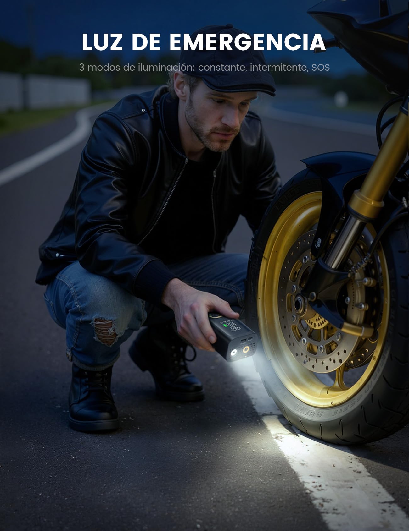 Lamicall Bomba Eléctrica de Bicicleta, Inflador de Neumáticos Portatil - [6000 mAh Batería] con Luz LED, Compresor Aire Portatil de 150 PSI con 3 Boquillas, Inflador Rueda para Coche/Moto/Bicicleta