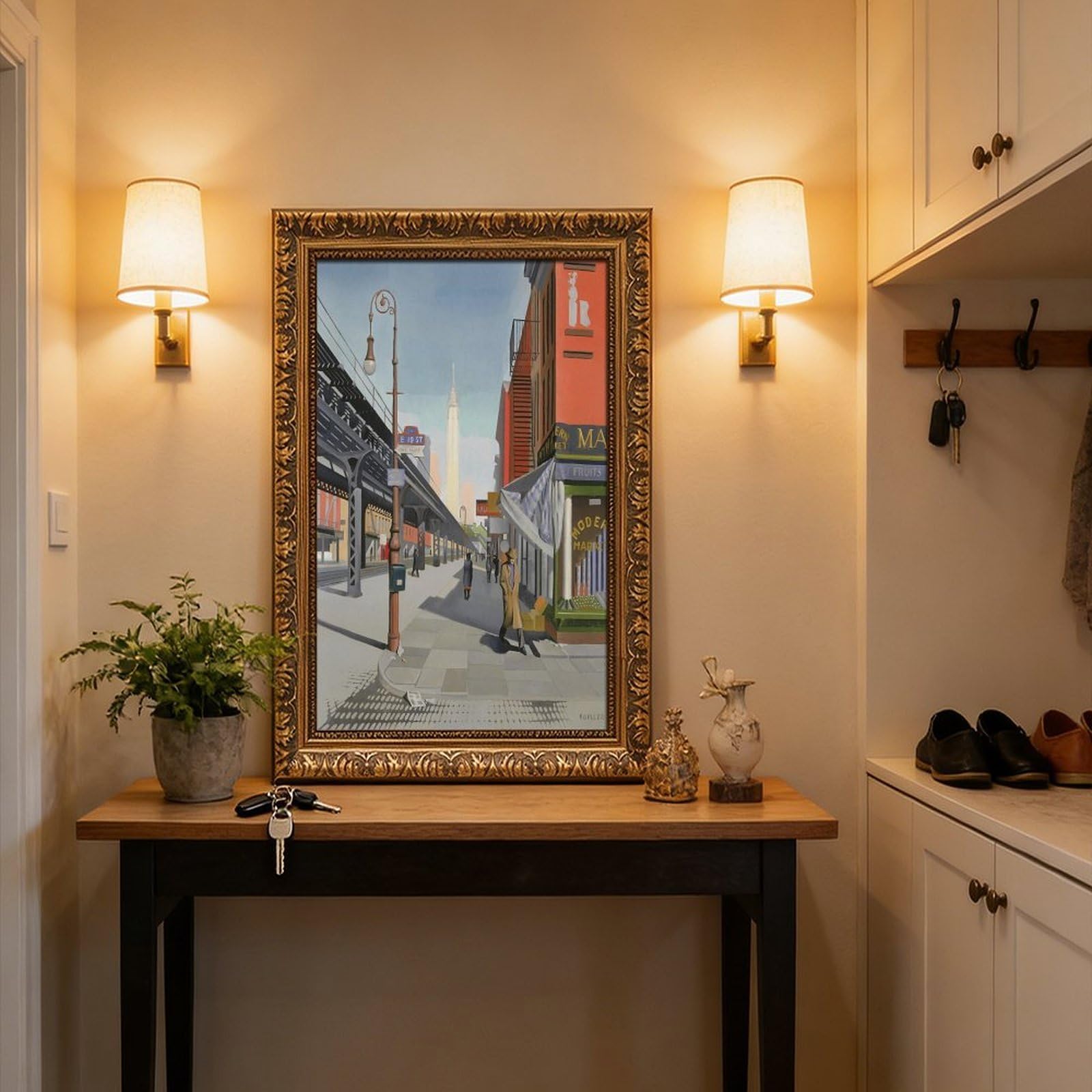 WCYB Drukowanie Trzeciej Alei autorstwa Charlesa Goellera Vintage Nowy Jork Art Prints Plakaty Płótno Deco Obrazy Sztuka Ścienna Do Biura Salonu Wisząca Rama 12