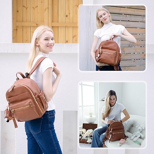 Miniatura 2 de Miss fong - Mini bolsa de pañales pequeña para pañales de cuero bolsa de pañales para bebés niñas y niños organizador de bolsas de pañales de 11