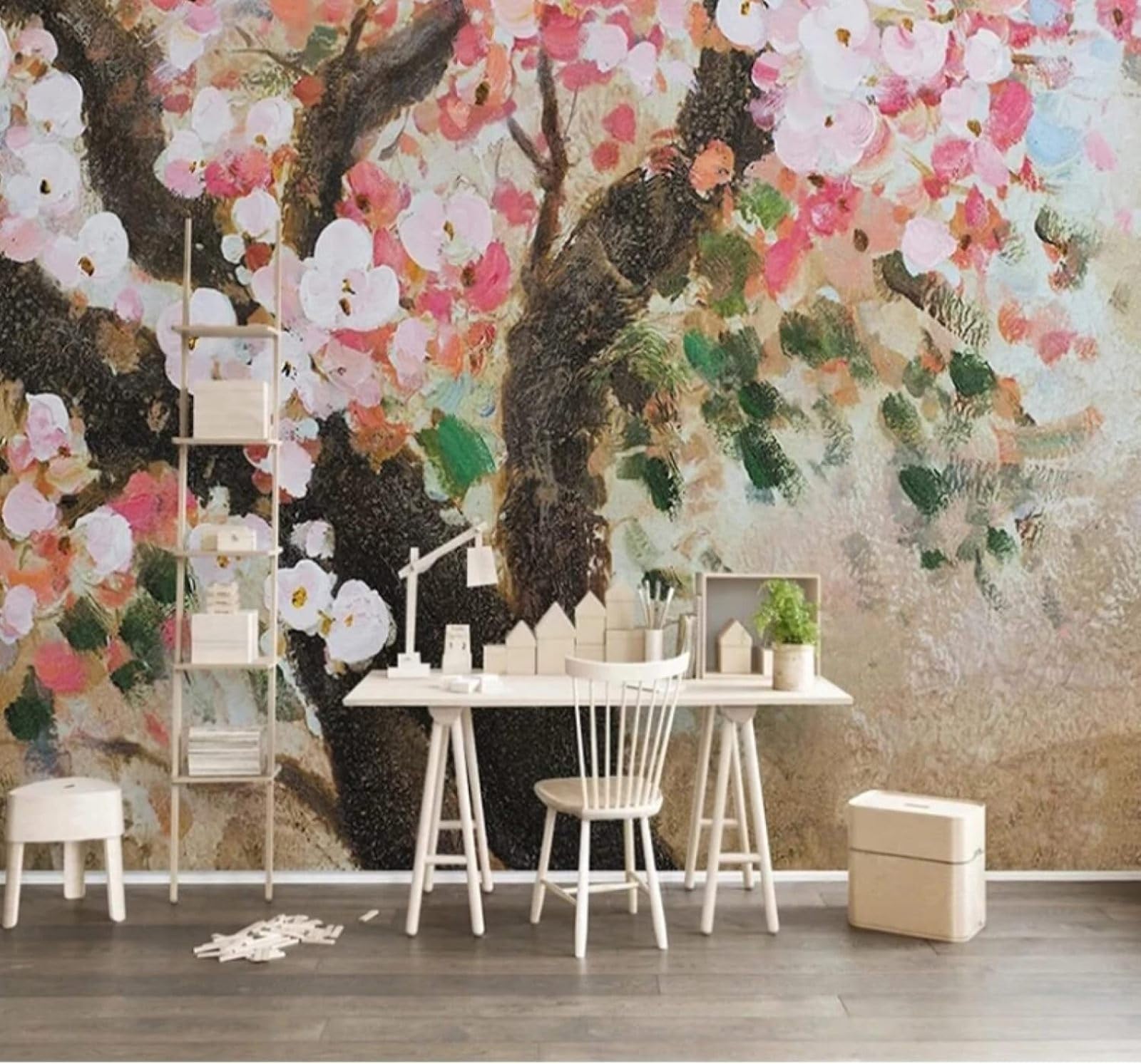 Xlming 300Cm×210Cm(B×H) Hand Drawn Watercolour Beautiful Pastoral Flowers 3D Wallpaper Luxury Home Dining Decor Paste Sofa Living Room The Wall For Bedroom Mural-300Cm×210Cm
