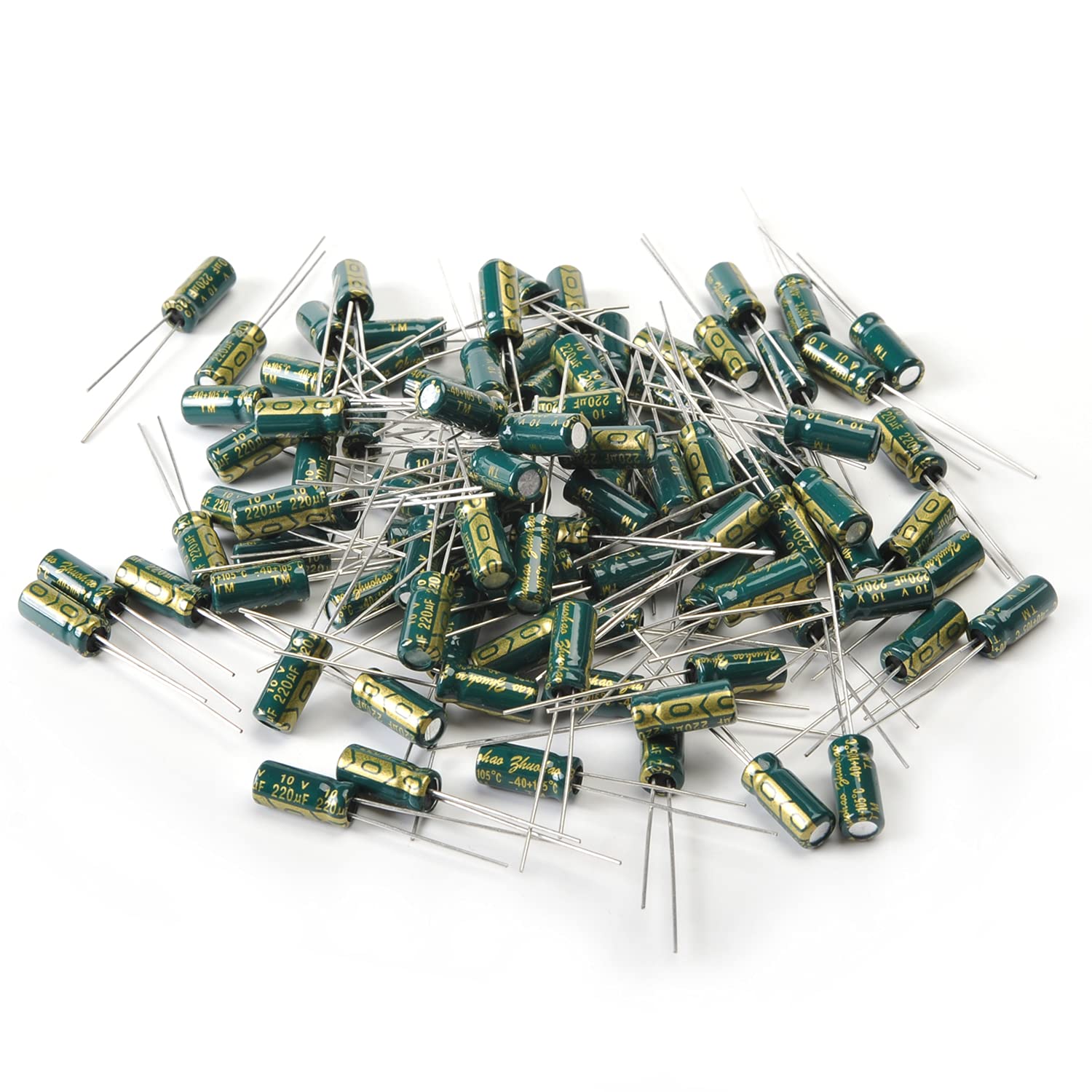 Amazon Com Fielect 100pcs Aluminum Radial Electrolytic Capacitor Low Esr Green 2uf 10v 5x12mm High Ripple Current Low Impedance For Tv Lcd Monitor Radio Stereo Game Industrial Scientific