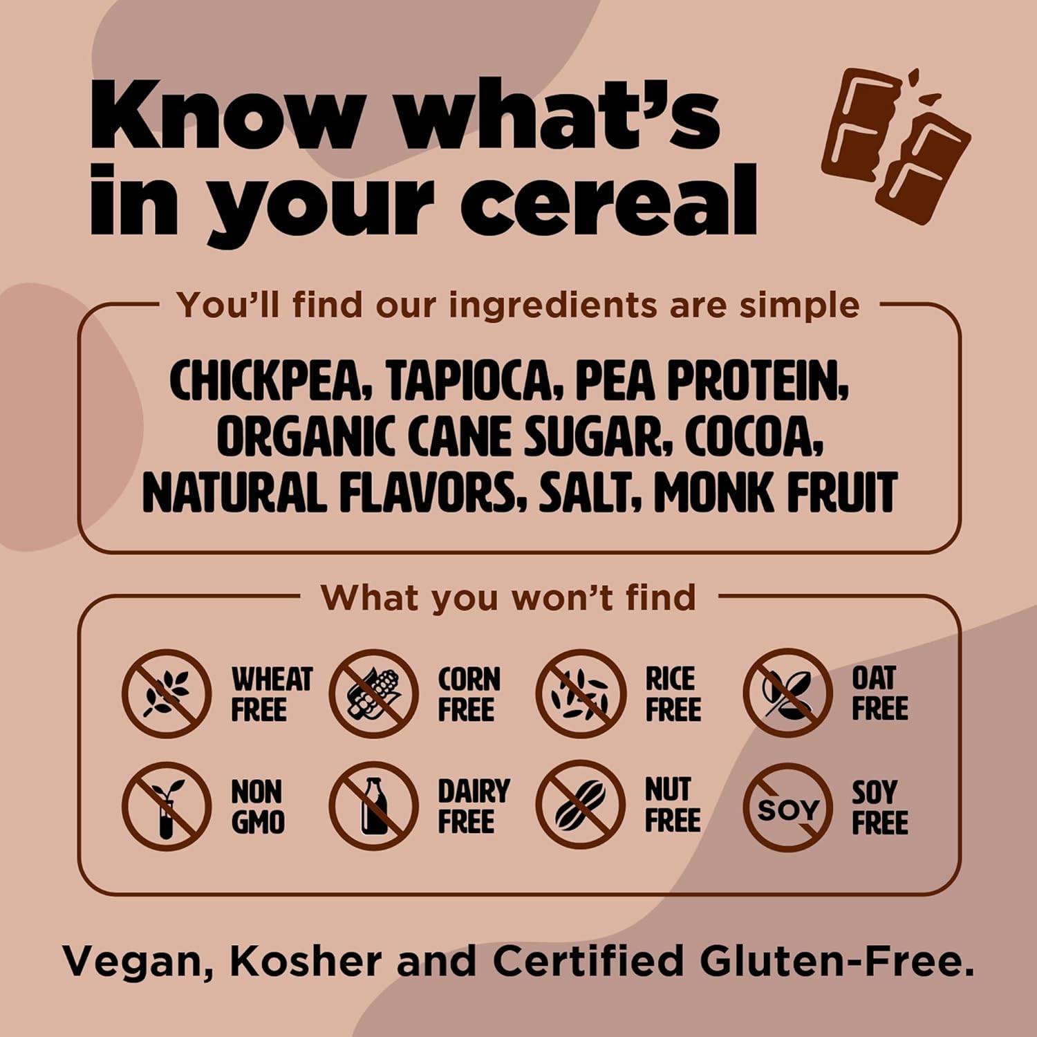 Three Wishes Grain-Free Protein Breakfast Cereal, 8g Protein and 3g Fiber - Healthy, Low-Sugar Breakfast Cereal, Gluten Free, Vegan-Friendly, Made with Real Cocoa - Cocoa, 6-Pack