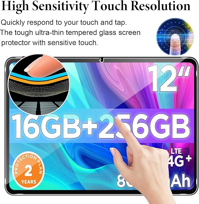 Murmure 2 Pack Protector de Pantalla para Callsky-Tab Ctab 12 miniatura 4