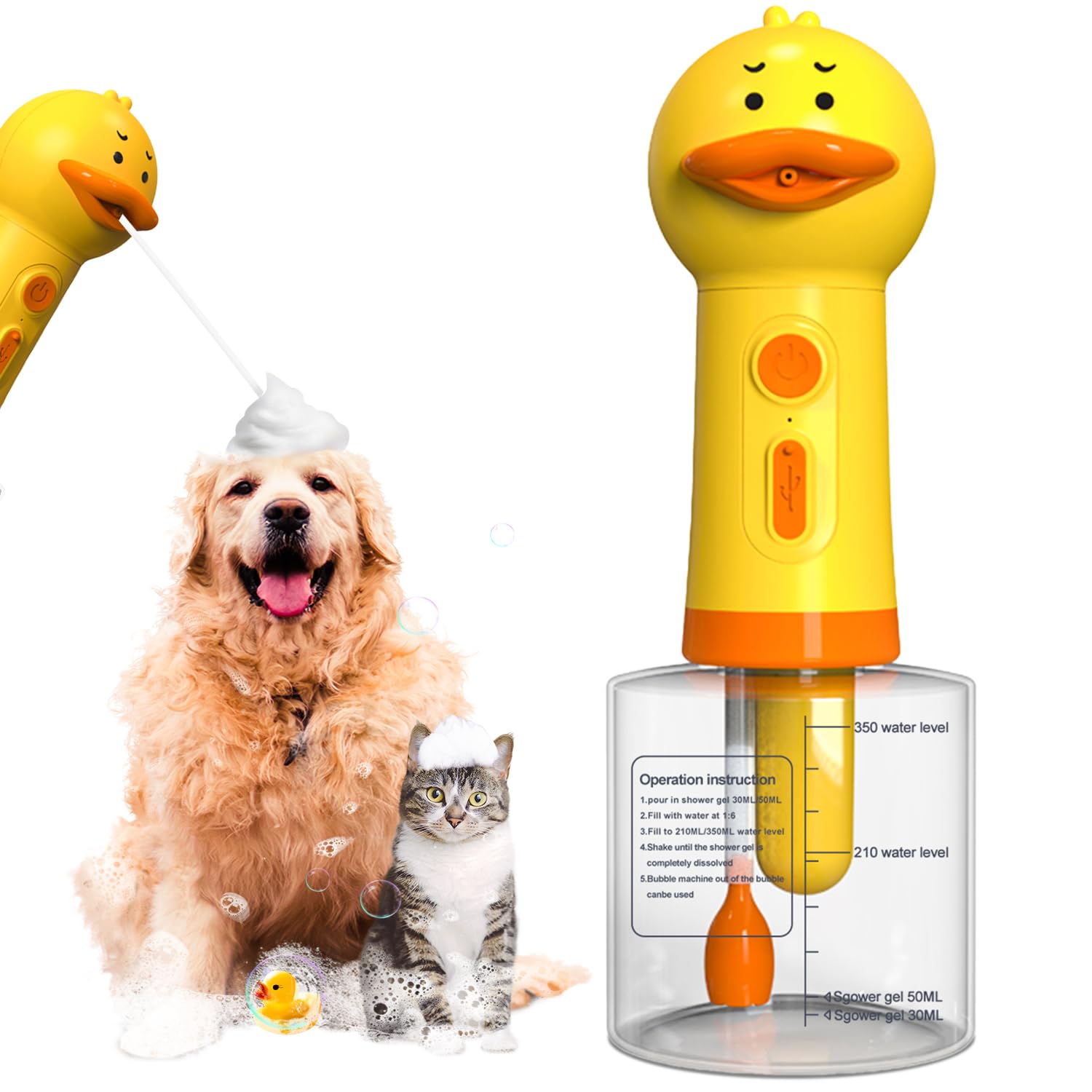 iPriro Automatic Dog Bath Sprayer, Wash Foam Machine, Bath Bubble Maker for Dogs and Cats, Bath Attachment for Cleaning, Rechargable and USB Cable, 12 oz (B0CN435QYM) Amazon Price History, Amazon Price Tracker