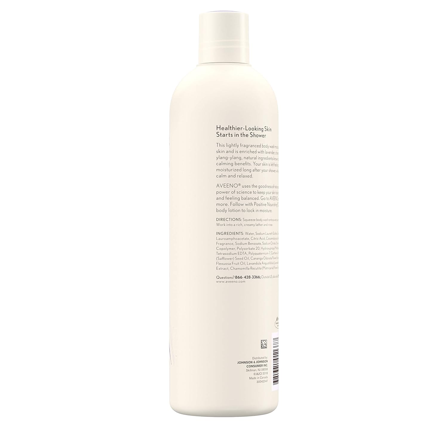 Aveeno Positively Nourishing Calming Body Wash with Lavender, Chamomile & Ylang-Ylang, Lightly Scented Daily Moisturizing Body Cleanser to Soothe & Relax, 16 fl. oz : Bath And Shower Gels : Beauty & Personal Care