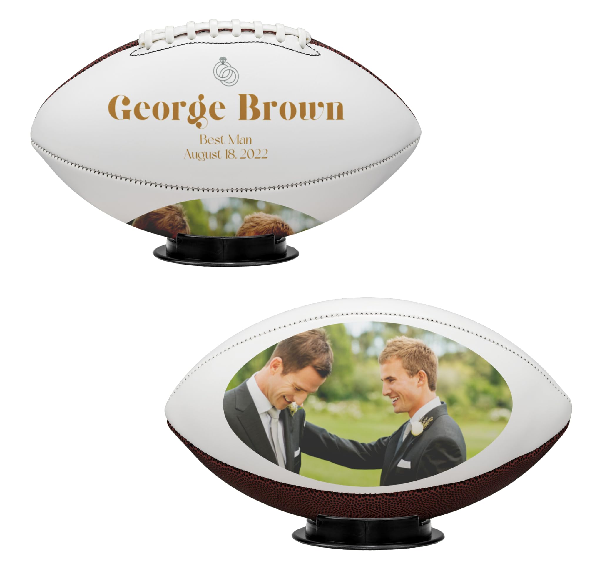 Personalized Football Best Man Wedding Message for Sports Fans Customized Wedding Football Proposal Game Accessories Custom Sports Ball Fans Groomsmen Picture Accessories from Groom