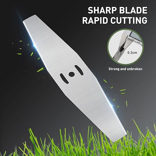 Miniatura 8 de Housoutil Cortacésped manual de repuesto para cortacésped, 8 piezas de hoja de cortacésped de un solo mantillo con 1 agujero robótico cortacésped