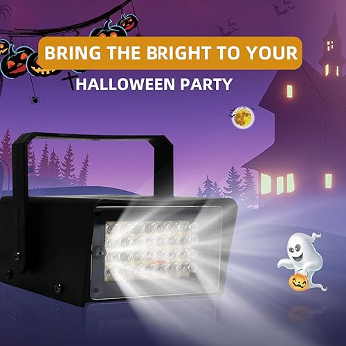 Miniatura 2 de ENUOLI Mini luz estroboscópica, 32 bombillas LED superbrillantes para Halloween, control de velocidad de flash variable luces intermitentes para