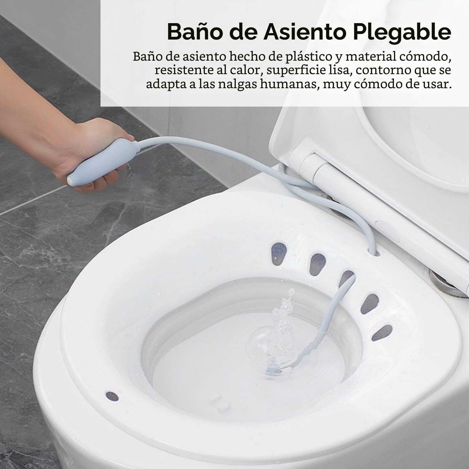 Jiawu Baño de Asiento para Inodoro, Baño de Asiento para Hemorroides y Cuidado Posparto, Lavabo Plegable a Prueba de Derrames con Enjuague, Color (#1), Modelo Jiawugrtxqn3zvi5207-11