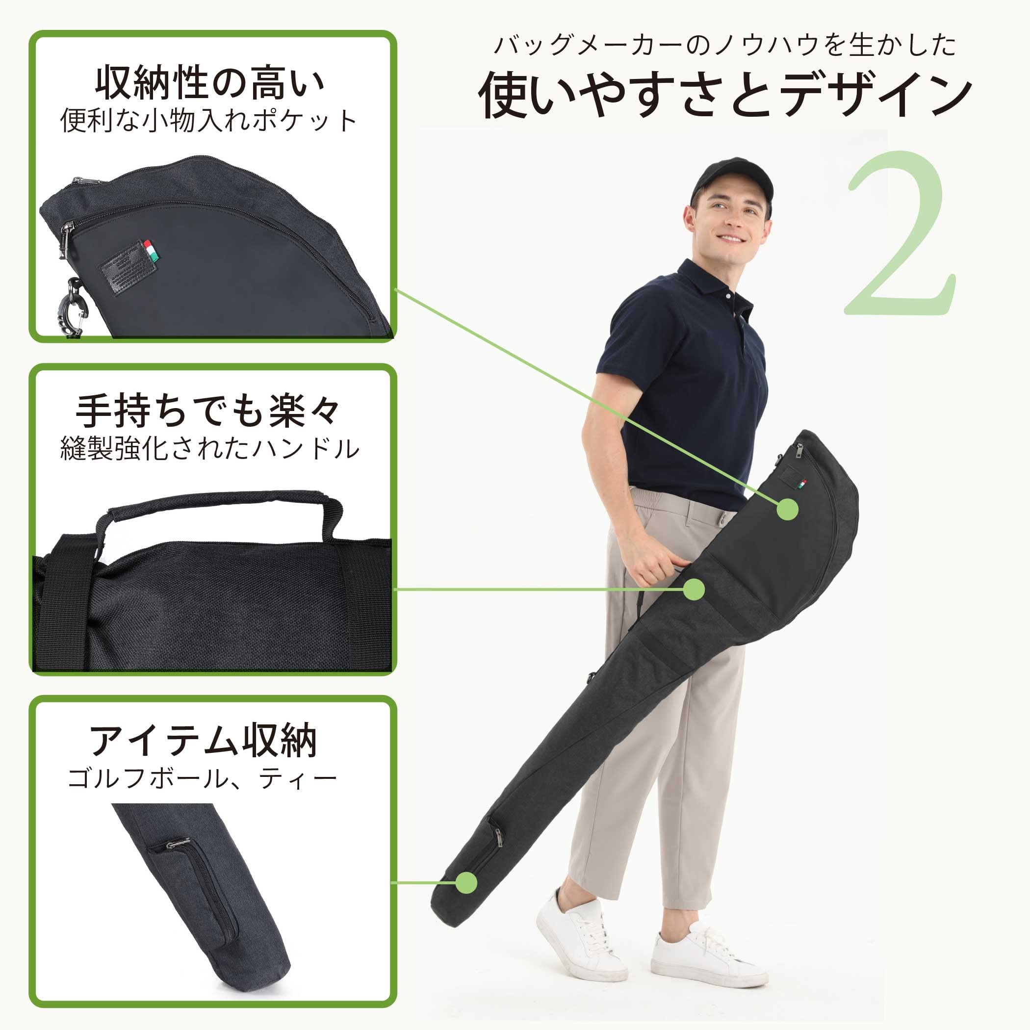 ゴルフバッグ男性ゴルフバッグゴルフバッグ Amazon | ゴルフバッグ (ブラック) 55-5017 | GUSCIO ITALY(グッシオ