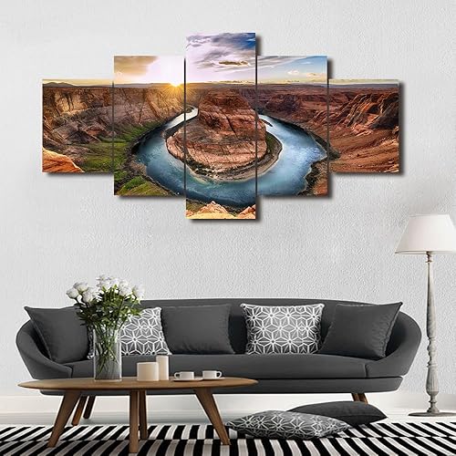 Vista 189 de Paisaje de 5 piezas pintura sobre lienzo