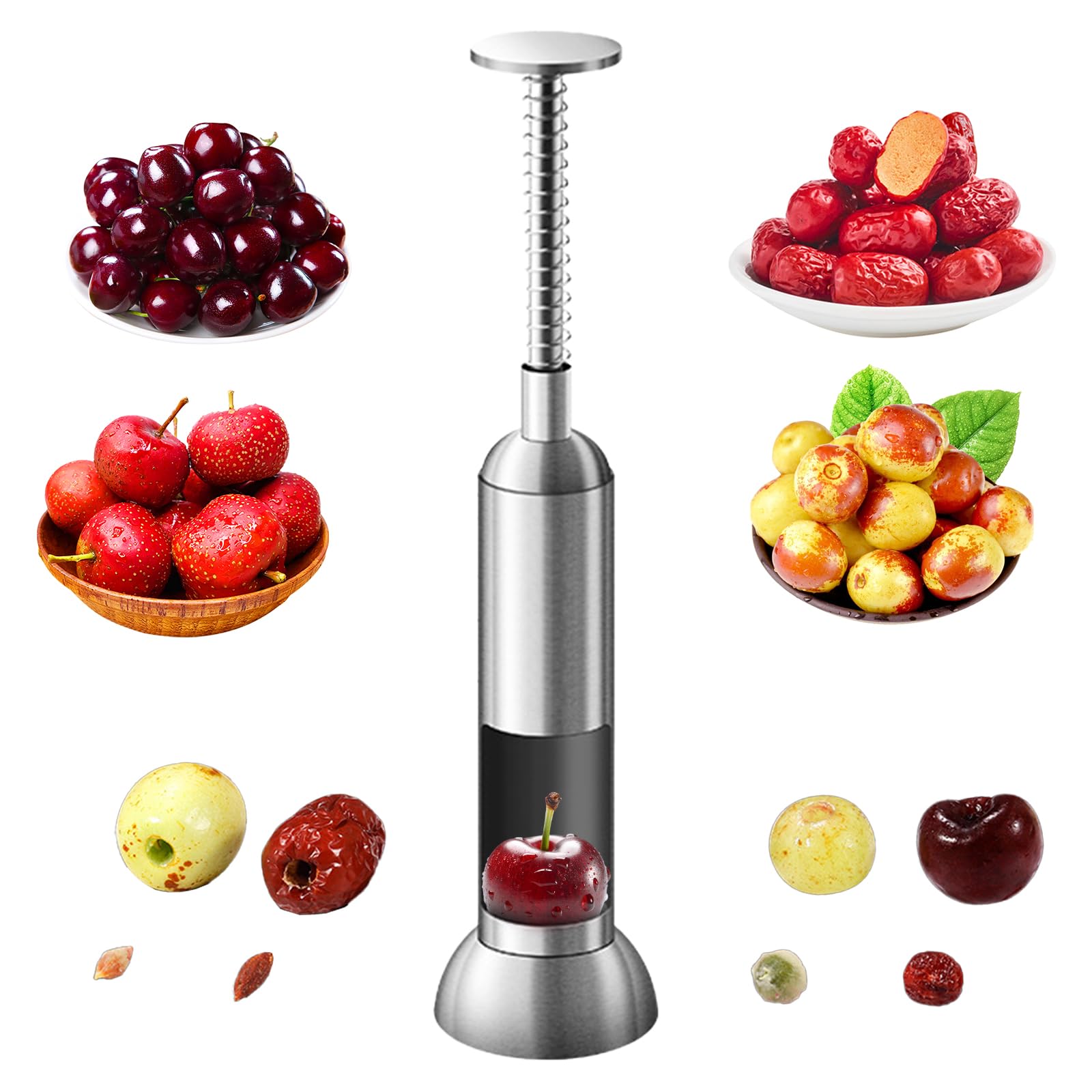 Leifheit Dénoyauteur Prunes Automatique, Dénoyauteur Mirabelle Utilisation Rapide Et Simple