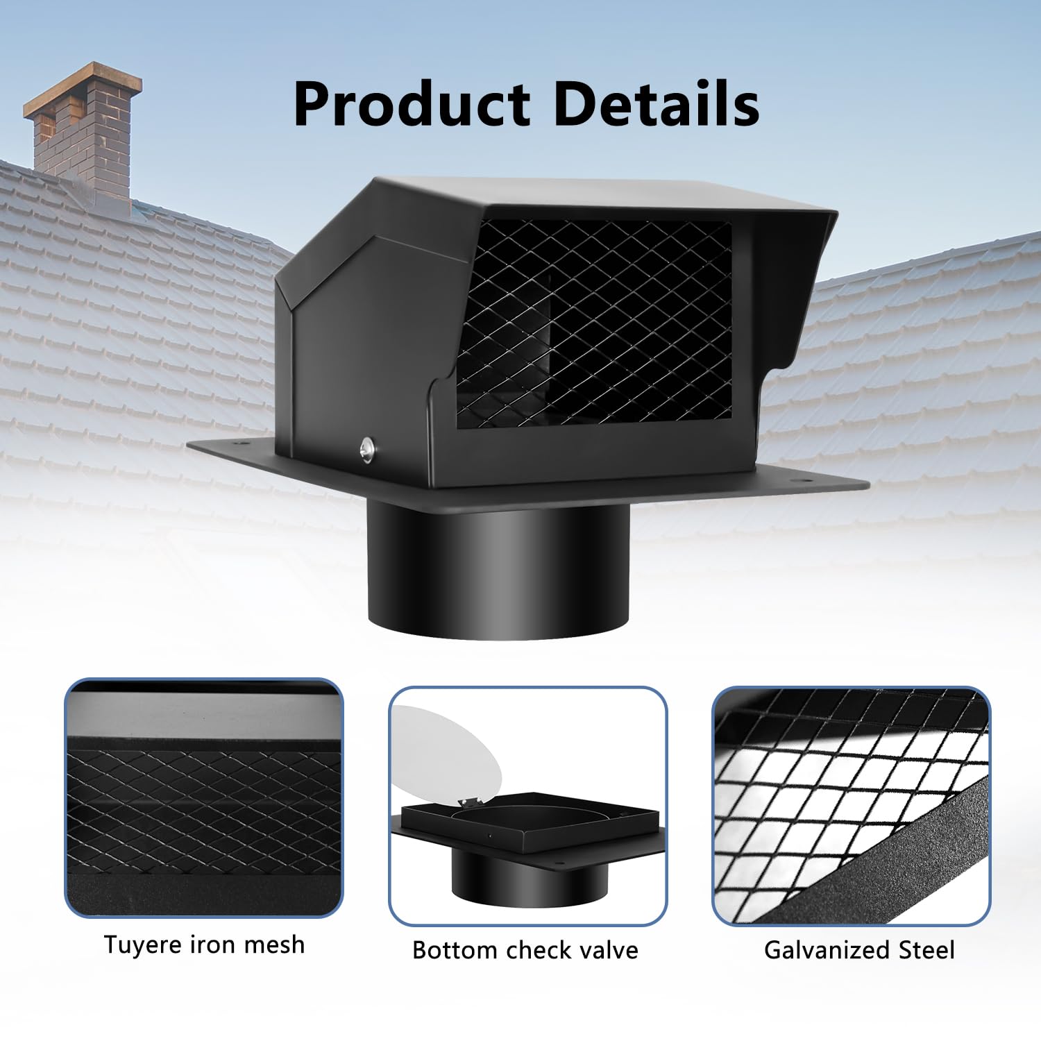 Snapklik.com : LTSEAME 4 Inch Roof Vent Kit, Removable Roof Vent ...